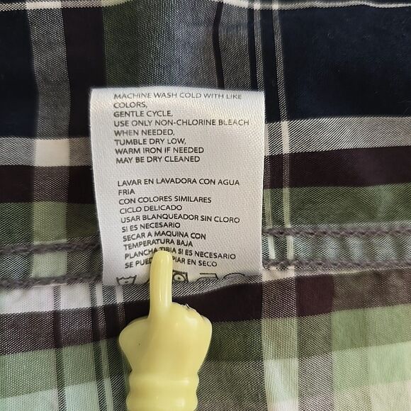 OG Weatherproof Green Navy Black White Men's Plaid XL Long Sleeve Button Up - Picture 9 of 11